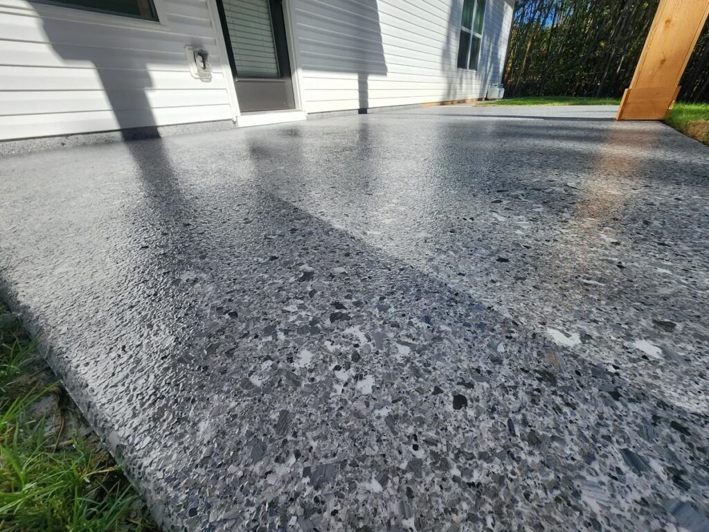 Epoxy flake patio