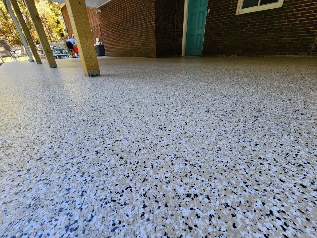 epoxy flake patio